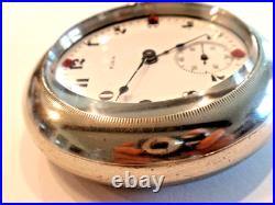 Large Monster Elgin Pocket Watch 62.5mm, with rhinestones, new glass, runs great