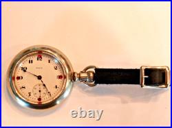 Large Monster Elgin Pocket Watch 62.5mm, with rhinestones, new glass, runs great