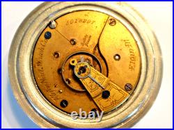 Large Monster Elgin Pocket Watch 62.5mm, with rhinestones, new glass, runs great