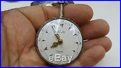 Large Ottoman Verge Fusee Pocket Watch Solid Silver Four Cased Tortoise Shell