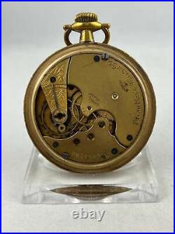 Large Pocket Watch Elgin USA Hand Wound With Gold Plated Case, Works