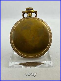 Large Pocket Watch Elgin USA Hand Wound With Gold Plated Case, Works