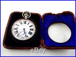 Large antique Goliath 30-hour pocket watch. In snakeskin case. Fully working