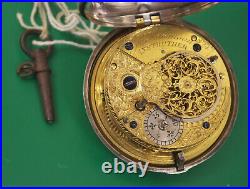 Late 1700's Jn Adamson Antique Verge Fusee Pocket Watch Silver Case By RG London