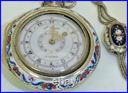 Lepine a Paris Verge Fusee triple silver&enamel case pocket watch. Ottoman market