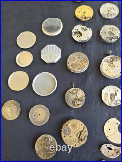 Lg Lot Early Antique Pocket Watch Parts Frames Cases Etc