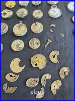 Lg Lot Early Antique Pocket Watch Parts Frames Cases Etc