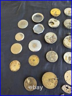 Lg Lot Early Antique Pocket Watch Parts Frames Cases Etc