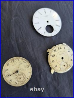 Lg Lot Early Antique Pocket Watch Parts Frames Cases Etc