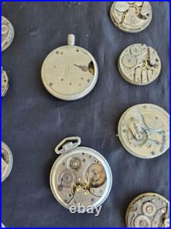 Lg Lot Early Antique Pocket Watch Parts Frames Cases Etc