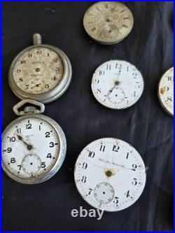 Lg Lot Early Antique Pocket Watch Parts Frames Cases Etc
