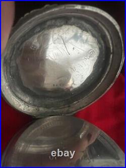 Ligne Droite Case Pocket Watch Carriage Silver 800 Locomotive Antique 1800