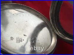 Ligne Droite Case Pocket Watch Carriage Silver 800 Locomotive Antique 1800