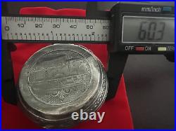 Ligne Droite Case Pocket Watch Carriage Silver 800 Locomotive Antique 1800