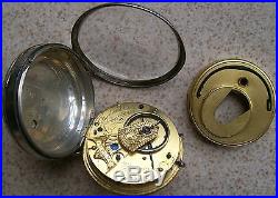 Litherland Davies Pocket Watch Open Face Silver Case Verger key Wind 51 mm