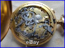 Lomogo, 18K hunting minute-repeating chronograph pocket watch, elaborate case