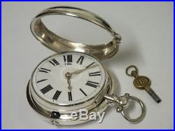 London 1857. George Border, Sleaford. Silver Pair Cased Verge Fusee Pocket Watch