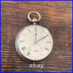 London English Fusee Pocket Watch with Sterling Case Size 16 R. Wright & Co