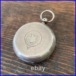 London English Fusee Pocket Watch with Sterling Case Size 16 R. Wright & Co