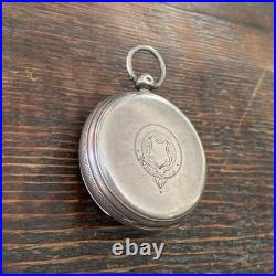 London English Fusee Pocket Watch with Sterling Case Size 16 R. Wright & Co