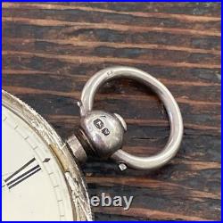 London English Fusee Pocket Watch with Sterling Case Size 16 R. Wright & Co