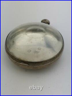 London Silver Verge Pocket Watch Innter Case Empty With Bullseye Glass (K27)