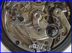 Longines Chronograph Chronometer open face gun case 52,5 mm in diameter