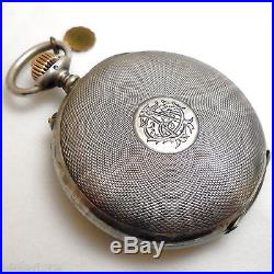 Longines Chronograph Pocket Watch 54 MM Diam Cal. 19.73N Rattrapante Silver Case