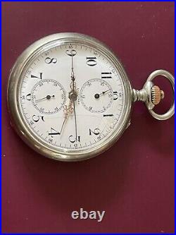 Longines Chronometer Pocket Watch open face case 52 mm in diameter