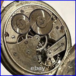 Longines GRAND PRIX 1900 800 silver hunter case Pocket Watch Need Repairs