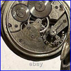 Longines GRAND PRIX 1900 800 silver hunter case Pocket Watch Need Repairs