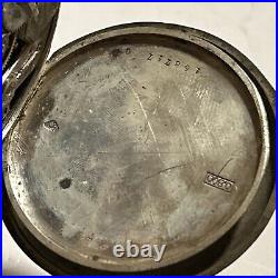 Longines GRAND PRIX 1900 800 silver hunter case Pocket Watch Need Repairs