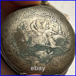 Longines GRAND PRIX 1900 800 silver hunter case Pocket Watch Need Repairs