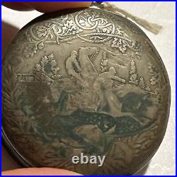 Longines GRAND PRIX 1900 800 silver hunter case Pocket Watch Need Repairs