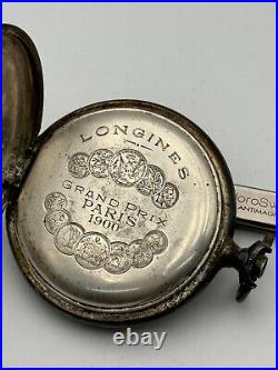 Longines Grand Prix Paris 1900 Case Pcoket Watch Silver