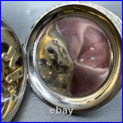 Longines Pocket Watch 49mm Black Dial Silver Case Round Manual Wind Runs VTG