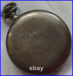 Longines Pocket Watch silver hunter case 48 mm. In diameter balance broken