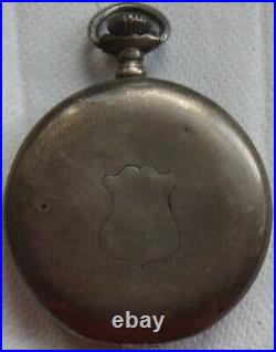 Longines Pocket Watch silver hunter case 48 mm. In diameter balance broken