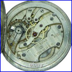 Longines Sterling Silver Full Hunter Pocket Watch Extra Flat (Circa 1905)