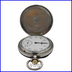 Longines Sterling Silver & Gold Pocket Watch From 1908c Full hunter case