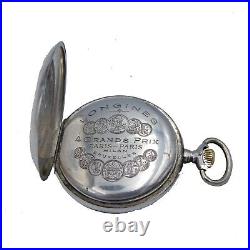 Longines Sterling Silver & Gold Pocket Watch From 1908c Full hunter case
