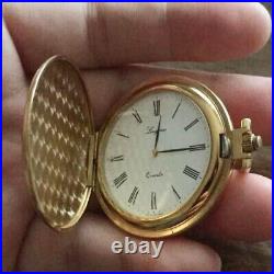 Longines Vintage pocket watch retro gold hunter case swiss with bag dead battery