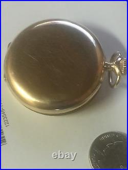 Longines pocket watch 14k solid gold hunter case clean with 18k chain