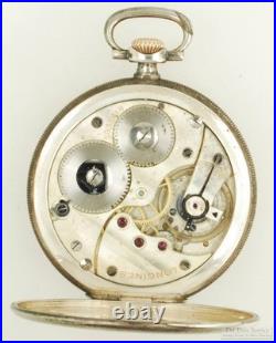 Longines vintage pocket watch, 16 jewels, thin-model 0.900 silver engraved case
