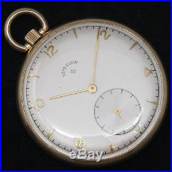 Lord Elgin 21 Jewel 12 Size Pocket Watch 14KGF Case 21J 12S Mint #543 Movement