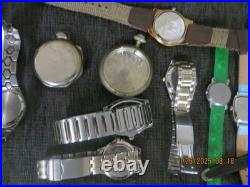 Lot 15 Watch items 14 wrist & 1 Pocket Watch Case includes 3 Vintage Character