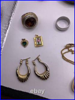 Lot Antique. 800 Silver Pocket Watch & Big Double Hunter Case Gold & Jewelry