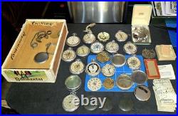 Lot Of Antique Pocket Watch Cases & Parts plus Some Research Papers By Inventor