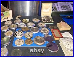 Lot Of Antique Pocket Watch Cases & Parts plus Some Research Papers By Inventor