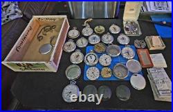Lot Of Antique Pocket Watch Cases & Parts plus Some Research Papers By Inventor